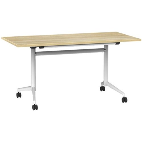 Galaxy Flip Table 1600x800mm Atlantic Oak/White