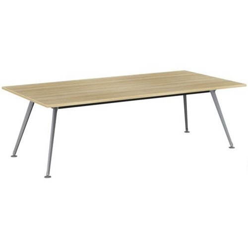 Galaxy Boardroom Table 2400x1200mm Atlantic Oak/Silver