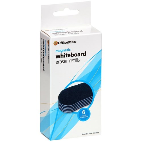 OfficeMax Mouse Shape Whiteboard Eraser Felt Refills, Pack of 6