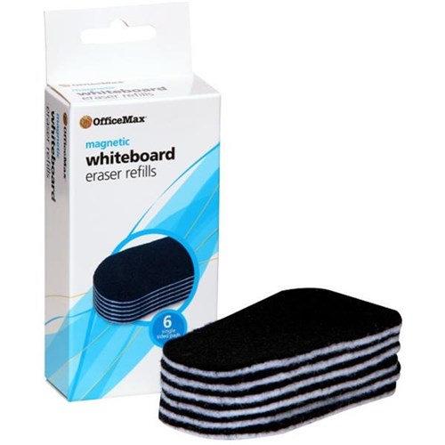 OfficeMax Mouse Shape Whiteboard Eraser Felt Refills, Pack of 6