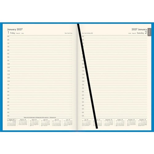 Winc A41 1/2 Hour Appointment Diary Soft Touch A4 1 Day Per Page 2027 Blue