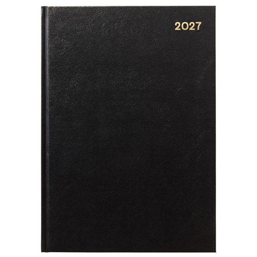Winc A41 1/2 Hour Appointment Diary Recycled A4 1 Day Per Page 2027 Black
