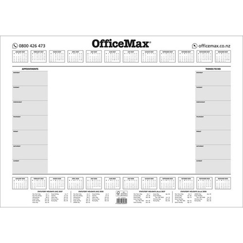 OfficeMax A2 Desk Pad Week To View 2027