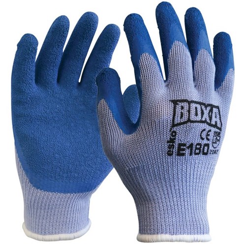 Esko Boxa Latex Coated Palm Gloves XL Blue, Pack of 12 Pairs
