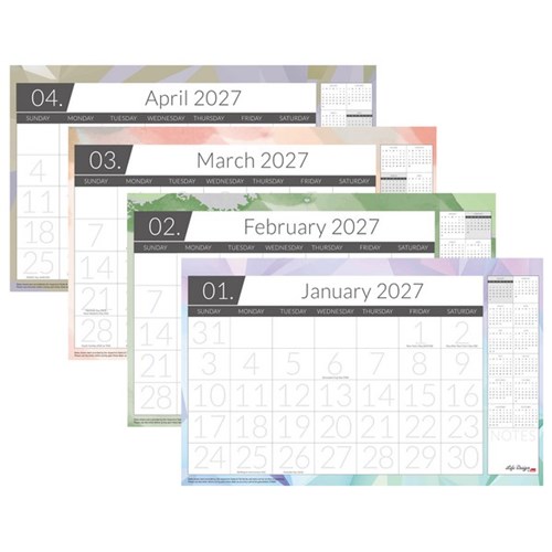 Sasco Life Design Nova Monthly Desk Pad 450x227mm 2027 Assorted Designs