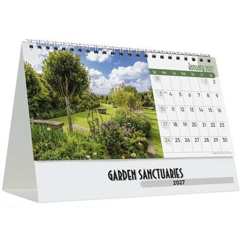 Easy2C Desk Calendar Month To View Garden Sanctuary 2027