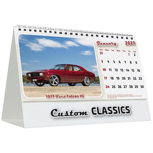 Easy2C Desk Calendar Month To View Custom Classics Cars 2027