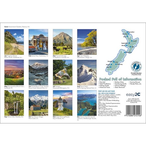 Easy2C Wall Calendar NZ Redi Reference 2027