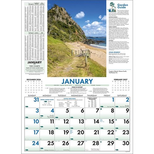 Easy2C Wall Calendar NZ Redi Reference 2027