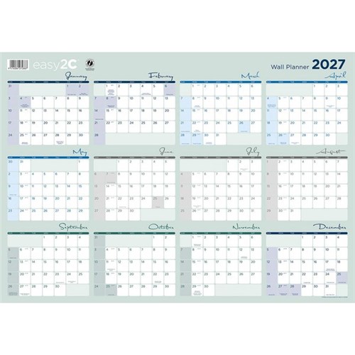 Easy2C Wall Planner Double Sided 990x700mm 2027