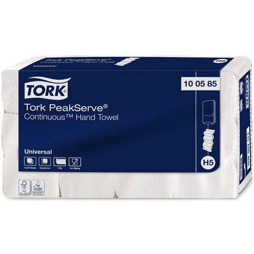 Tork H5 Peakserve Continuous Hand Towels, 12 Packs of 410