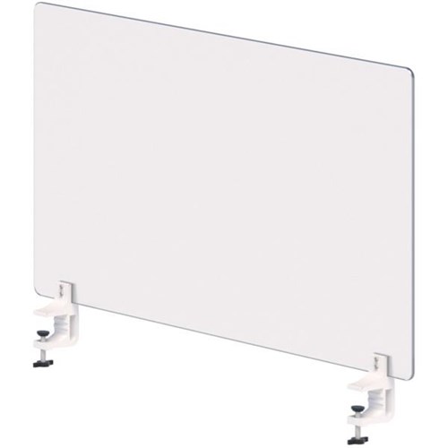 Opaque Perspex Desk Clamp Screen 800mm Crystal Matte OfficeMax NZ