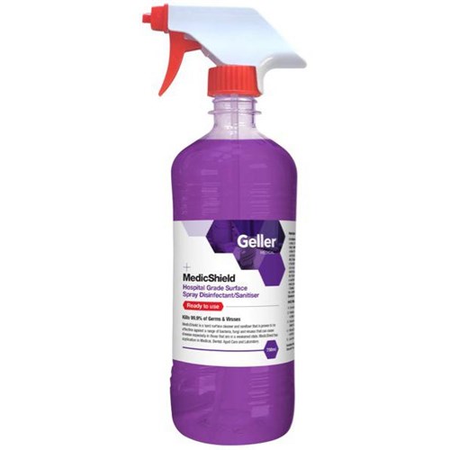 Geller MedicShield Disinfectant Sanitiser Hospital Grade Trigger Spray 750ml