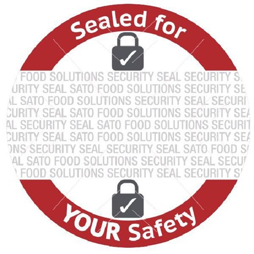 Sato Round Food Security Labels 38mm Red/Grey, Roll of 250