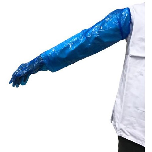 Hepworths Disposable Shoulder Length Glove 900mm One Size Blue, Carton of 1000
