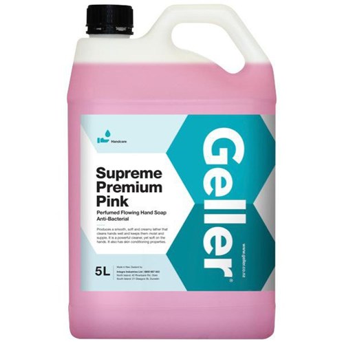 Geller Supreme Antibacterial Liquid Hand Soap Pink 5L
