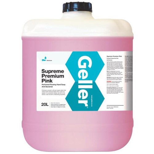 Geller Supreme Antibacterial Liquid Hand Soap Pink 20L