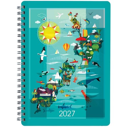 Collins A53 Diary A5 Week To View 2027 Kiwi Vibe Assorted Designs