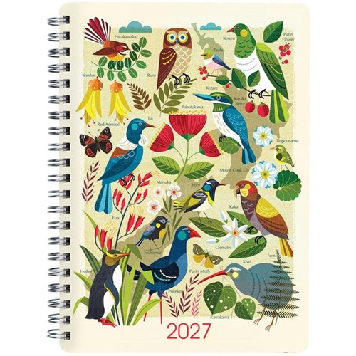 Collins A53 Diary A5 Week To View 2027 Kiwi Vibe Assorted Designs