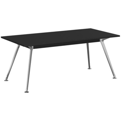 Galaxy Boardroom Table 1800x900mm Black/Polished Alloy