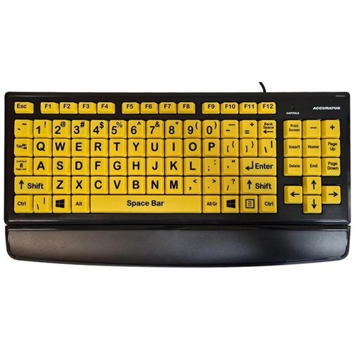 Accuratus Vision Assist Wired Keyboard Yellow Keys