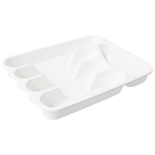 Connoisseur Plastic Cutlery Tray 5 Compartment White