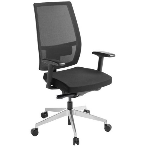 Eden Office Stance Task Chair With Arms Mesh Back Black/Polished Base