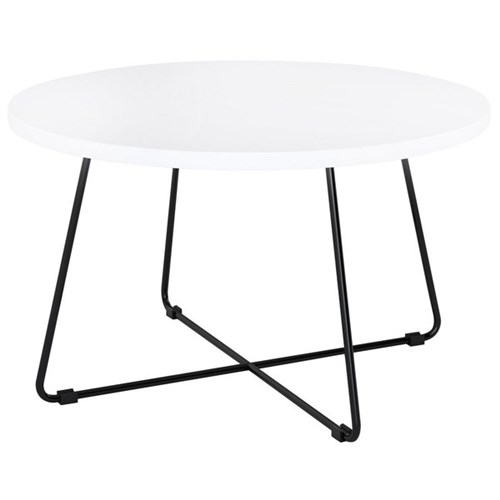 Zion Round Coffee Table 600mm White/Black