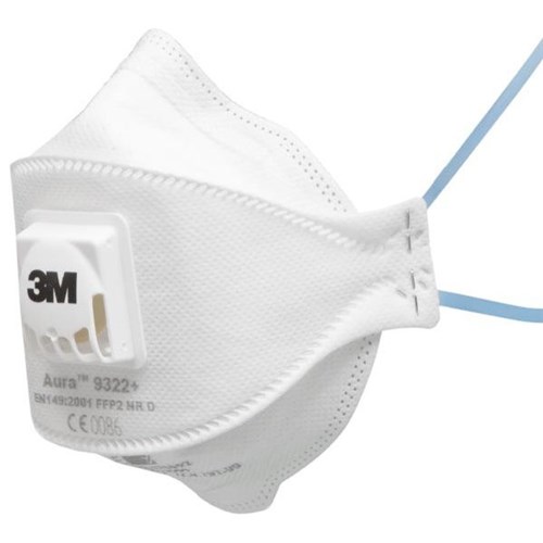 3M™ P2 Valved Particulate Respirator Masks 9322A+, Box of 10
