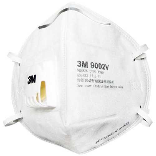 3M™ P1 Valved Particulate Respirator Masks 9002V, Box of 25