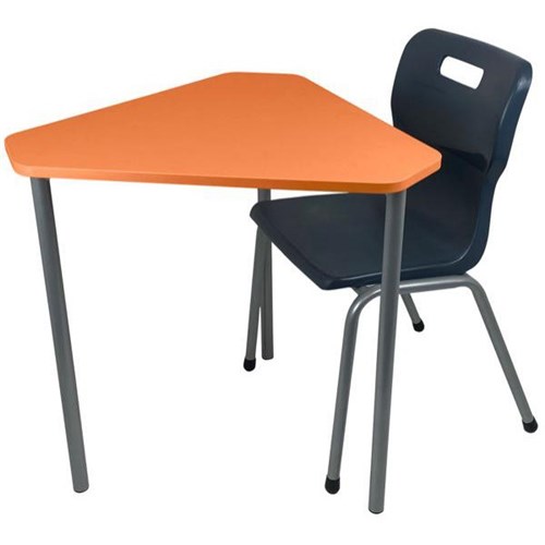 Sitrite Triton Triangle Desk & Chair Bundle Energise Orange/Silver Charcoal/Silver