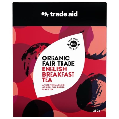 Trade Aid Organic Tea Bags English Breakfast, Pack of 100