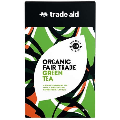 Trade Aid Fair Trade Organic Tea Bags Green Tea, Pack of 50