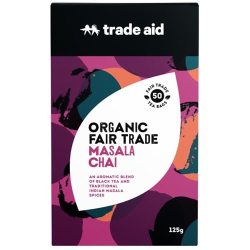 Trade Aid Organic Tea Bags Masala Chai, Pack of 50