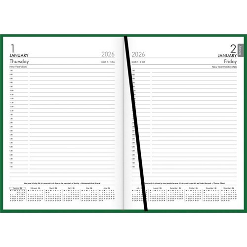 Collins A51 Eco Diary A5 1 Day Per Page 2026 Green