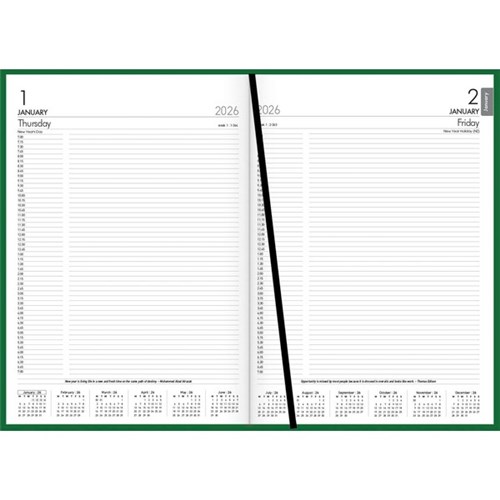 Collins A41 Eco Diary A4 1 Day Per Page 2026 Green