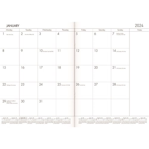 Collins Diary Planner A4 Month To View 2024 Bouquet
