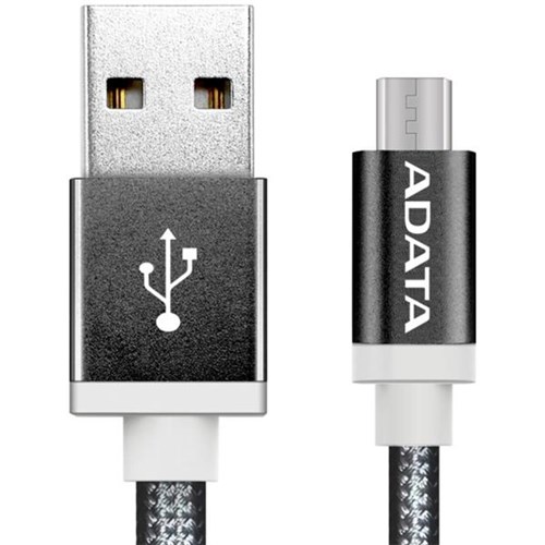Adata USB Type A to Micro USB Cable Braided 1m Black