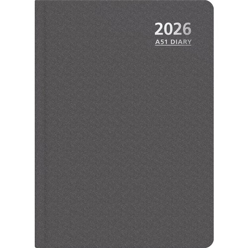 OfficeMax A51 1/2 Hour Appointments Diary A5 1 Day Per Page 2026 Grey