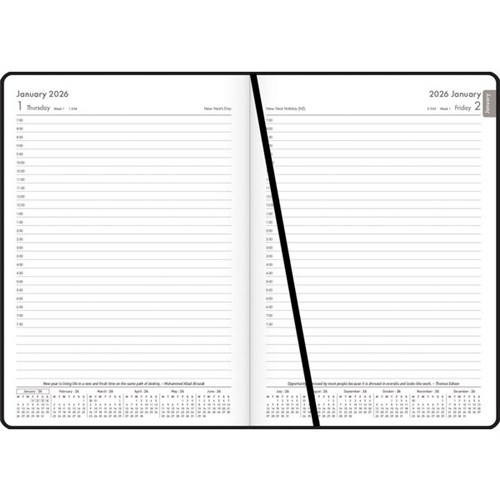 OfficeMax A51 1/2 Hour Appointments Diary A5 1 Day Per Page 2026 Grey