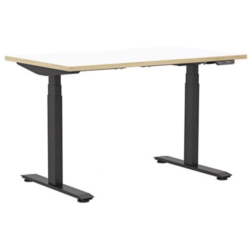 Klever Pro Electric Single User Height Adjustable Desk 1200mm Snowdrift/Classic Oak/Black