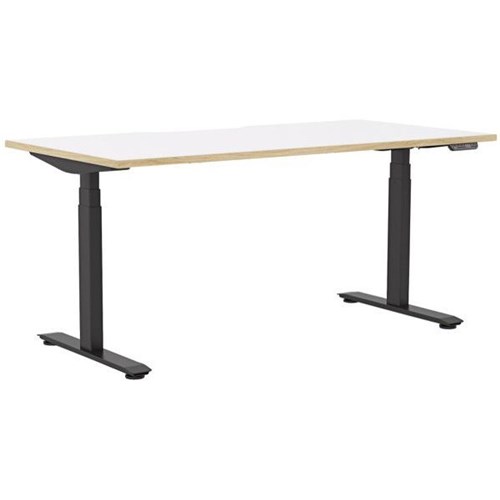 Klever Pro Electric Single User Height Adjustable Desk 1500mm Snowdrift/Classic Oak/Black