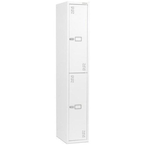 Precision Classic Locker 2 Tier Latch Lock 300mm White Satin