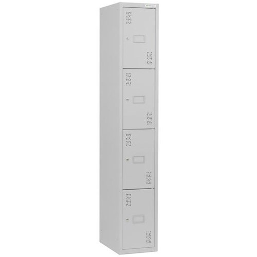 Precision Classic Locker 4 Tier Cam Lock 300mm Silver Grey