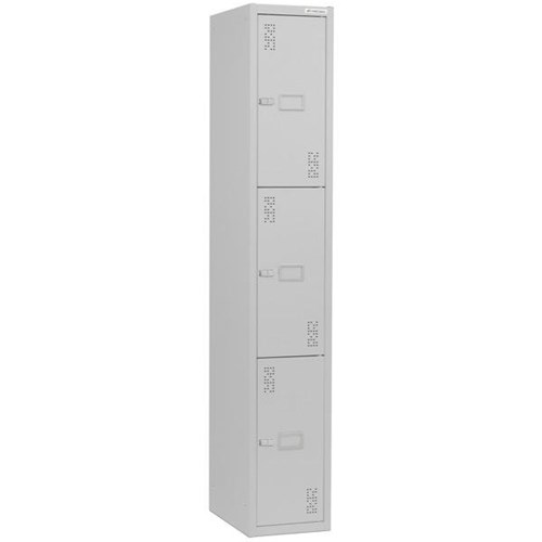 Precision Classic Locker 3 Tier Latch Lock 375mm Silver Grey