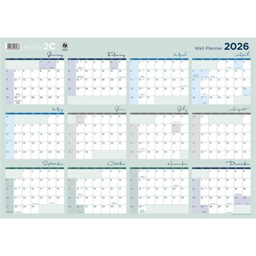 Easy2C Wall Planner Double Sided Unlaminated 990x700mm 2026