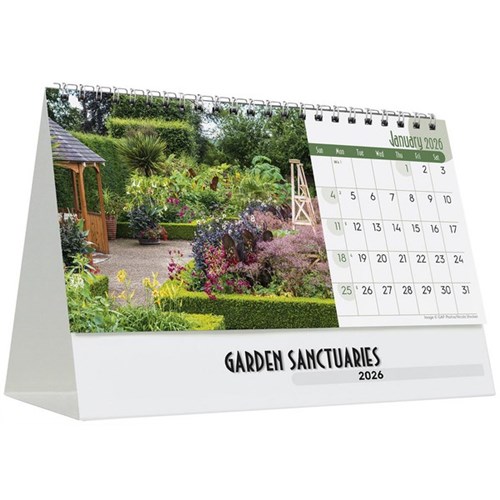 Easy2C Desk Calendar 2026 Garden Sanctuaries