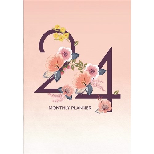 Collins Diary Planner A4 Month To View 2024 Floral Numbers