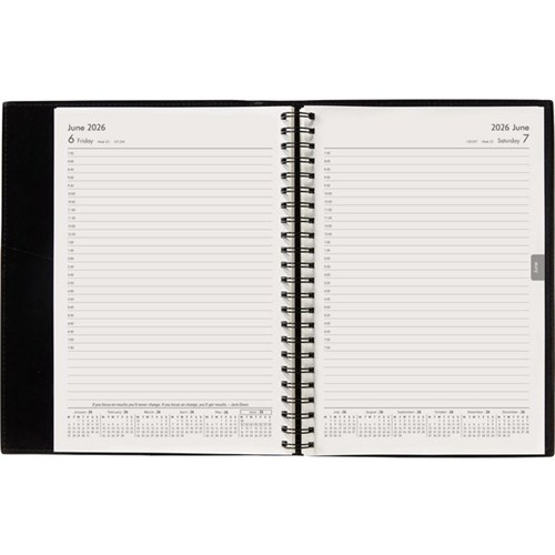 Winc A51 1/2 Hour Appointment Diary PVC A5 1 Day Per Page 2026 Blue