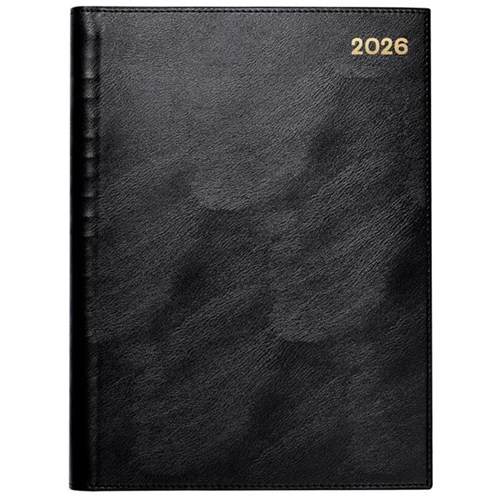 Winc A51 1/2 Hour Appointment Diary PVC A5 1 Day Per Page 2026 Black